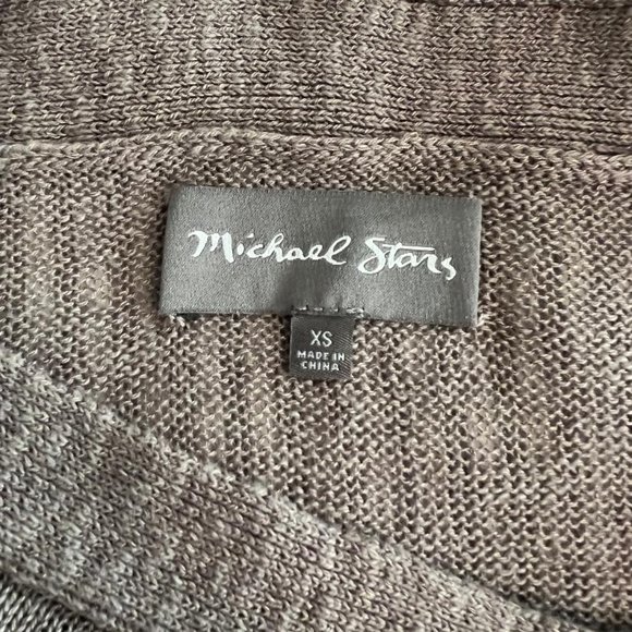 XS Michael Stars Cutout Shoulder Tunic Linen Sweater - Picture 2 of 5